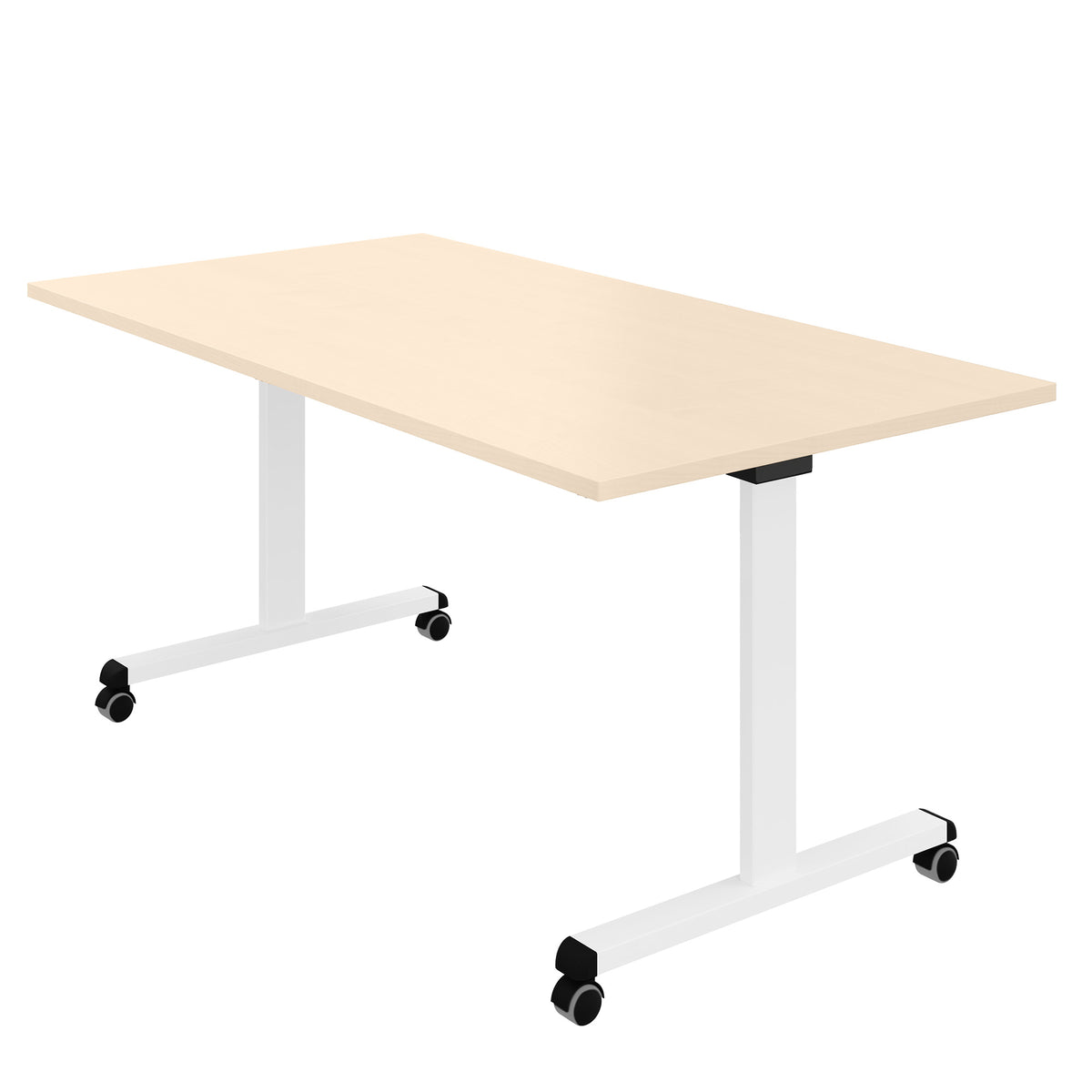 MARA - TILTING Folding Table | on castors, foldable, 1600 x 800 mm, Maple  - 2 Lightbox Main Image