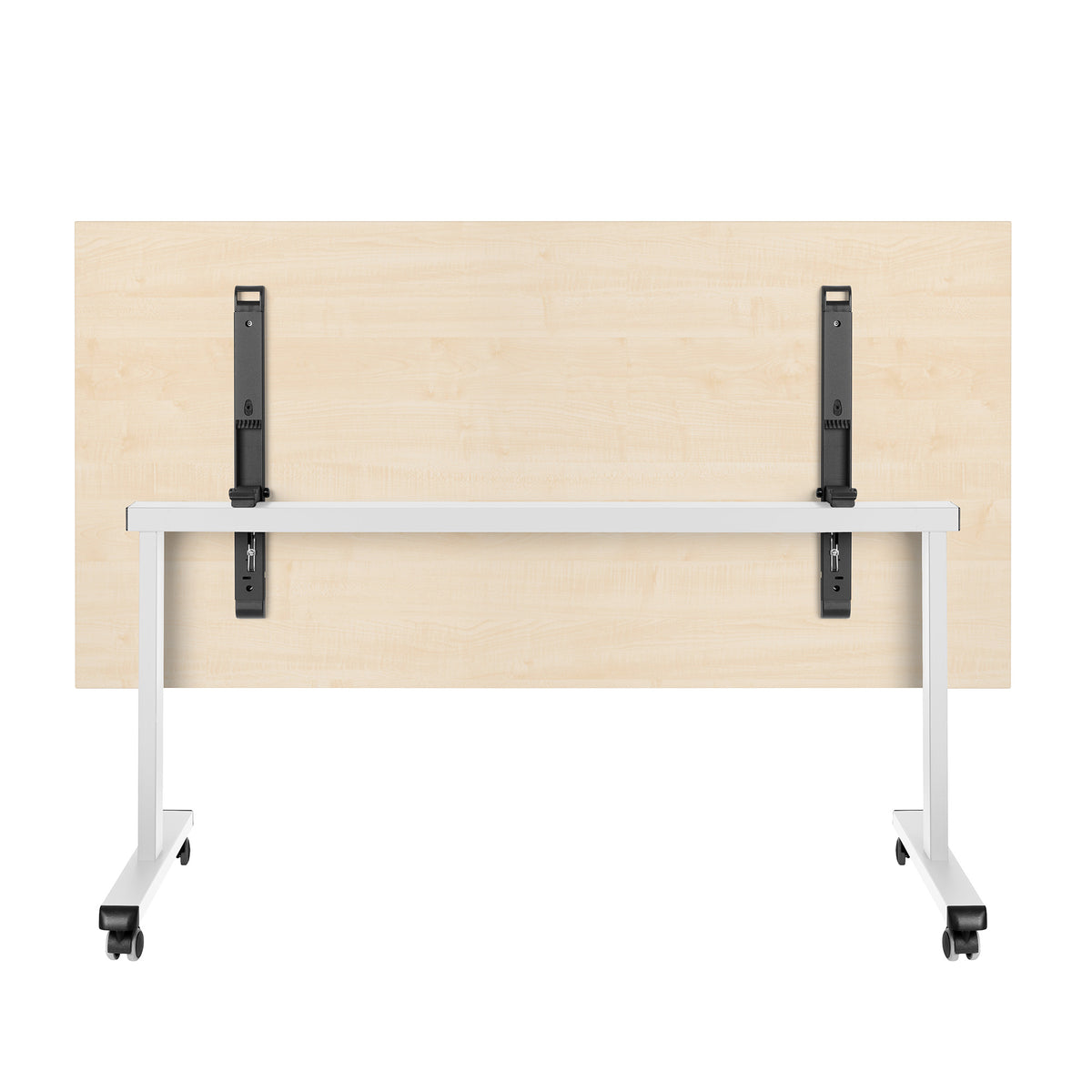 MARA - TILTING Folding Table | on castors, foldable, 1600 x 800 mm, Maple  - 4 Lightbox Main Image