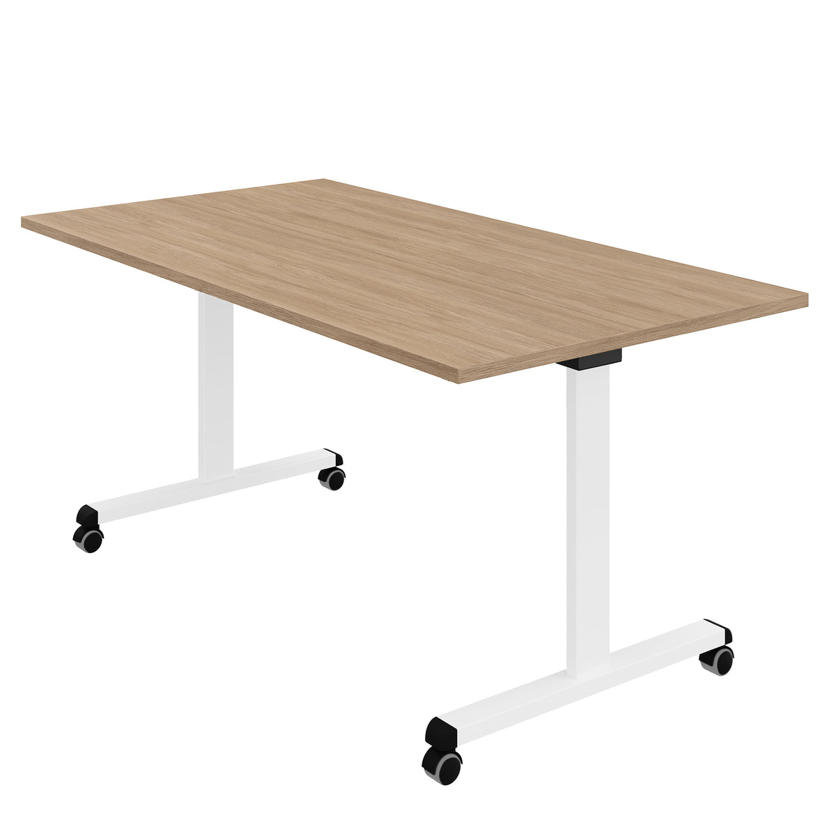 MARA - TILTING Klapptisch | Rollbar, klappbar, 1600 x 800 mm, Bernsteineiche - 2 Lightbox Main Image