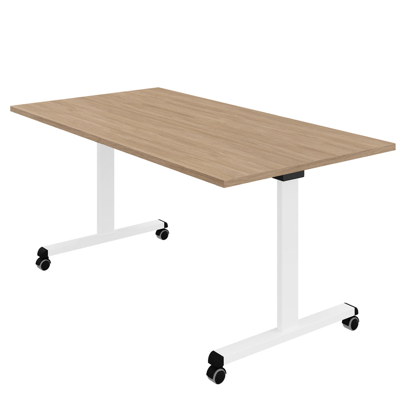 MARA - TILTING Klapptisch | Rollbar, klappbar, 1600 x 800 mm, Bernsteineiche
