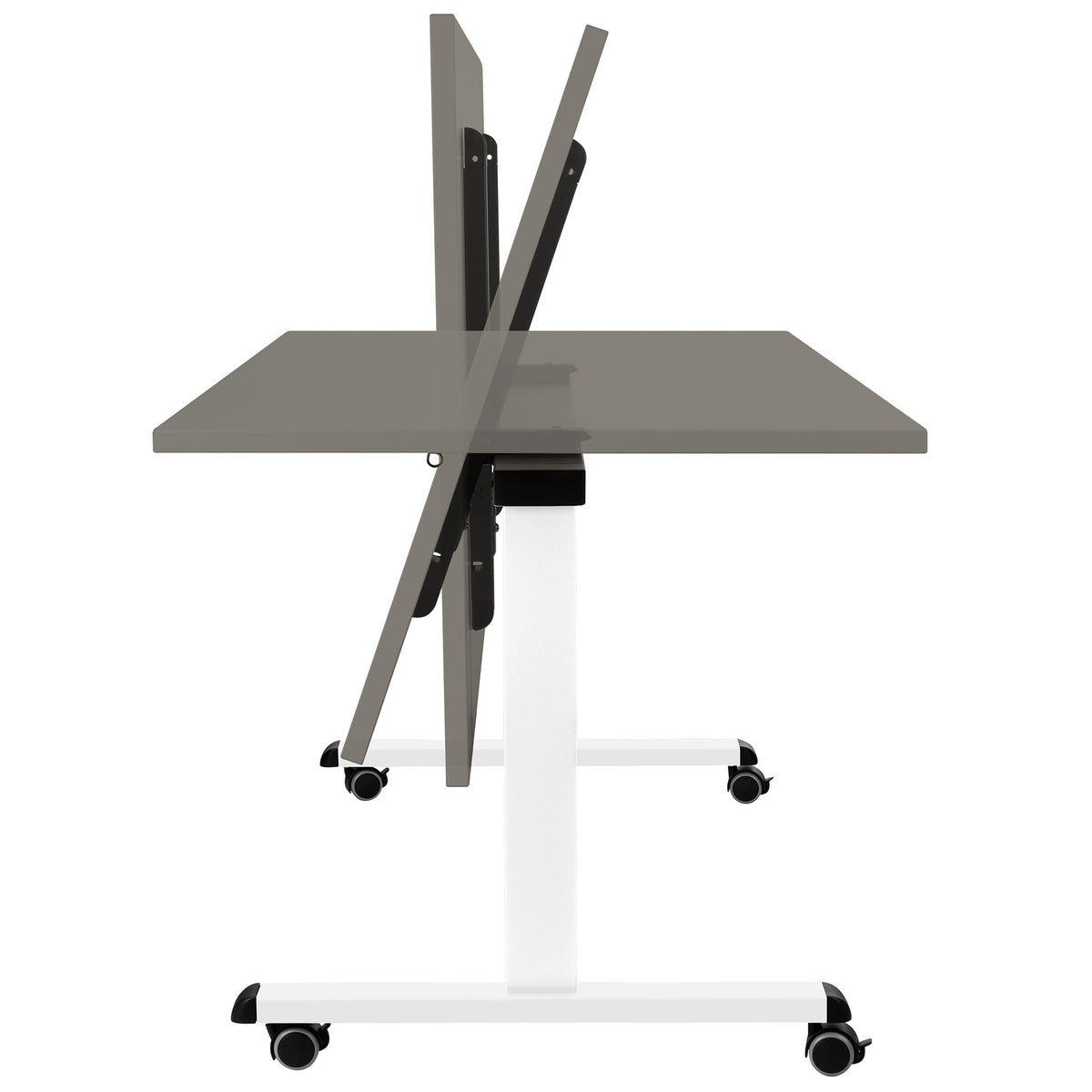 MARA - TILTING Klapptisch | Rollbar, klappbar, 1600 x 800 mm, Cubanitgrau - 3 Lightbox Main Image