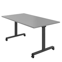 Mara - TILTING folding table | Rollable, foldable, 1600 x 800 mm, pearl gray