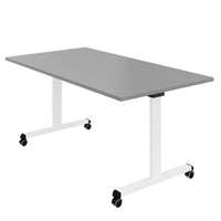 Mara - TILTING folding table | Rollable, foldable, 1600 x 800 mm, pearl gray