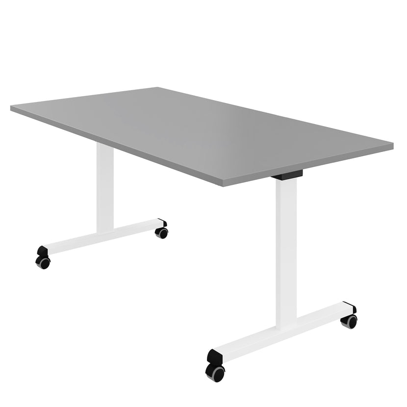 MARA - TILTING Klapptisch | Rollbar, klappbar, 1600 x 800 mm, Perlgrau