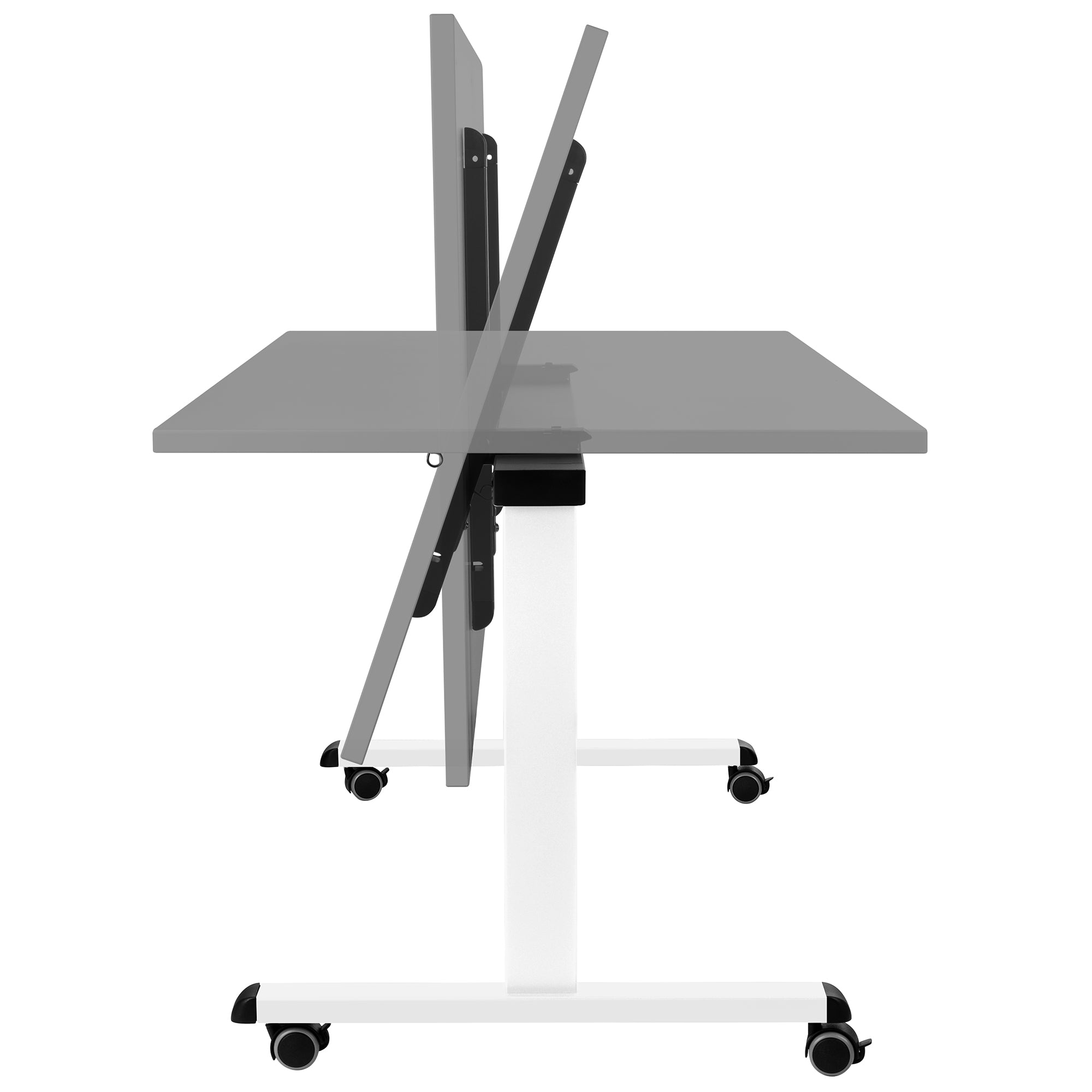 MARA - TILTING Klapptisch | Rollbar, klappbar, 1600 x 800 mm, Perlgrau