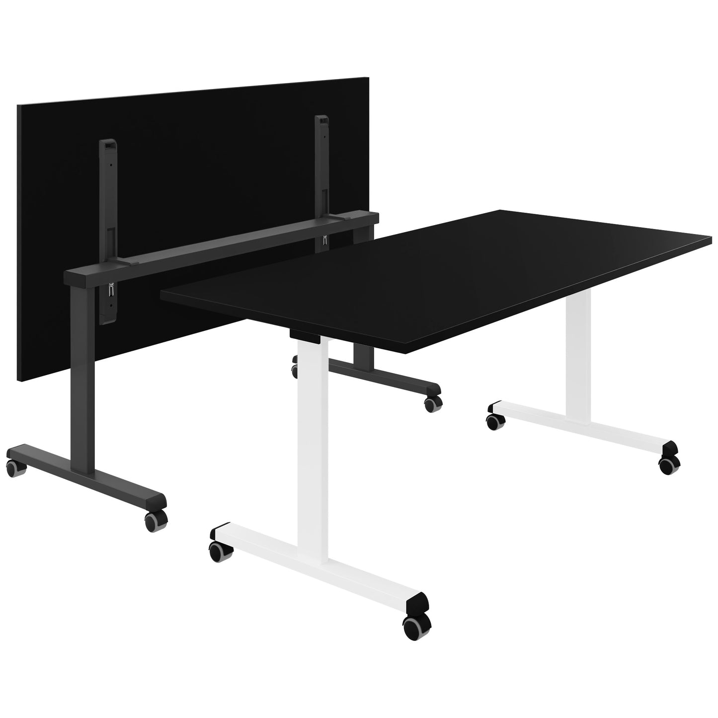 Mara - TILTING Klapptisch | Rollbar, klappbar, 1600 x 800 mm, Schwarz