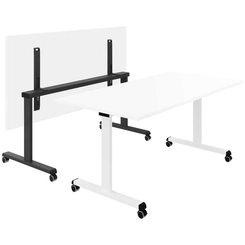 MARA - TILTING Table pliante | roulante, pliable, 1600 x 800 mm, blanc
