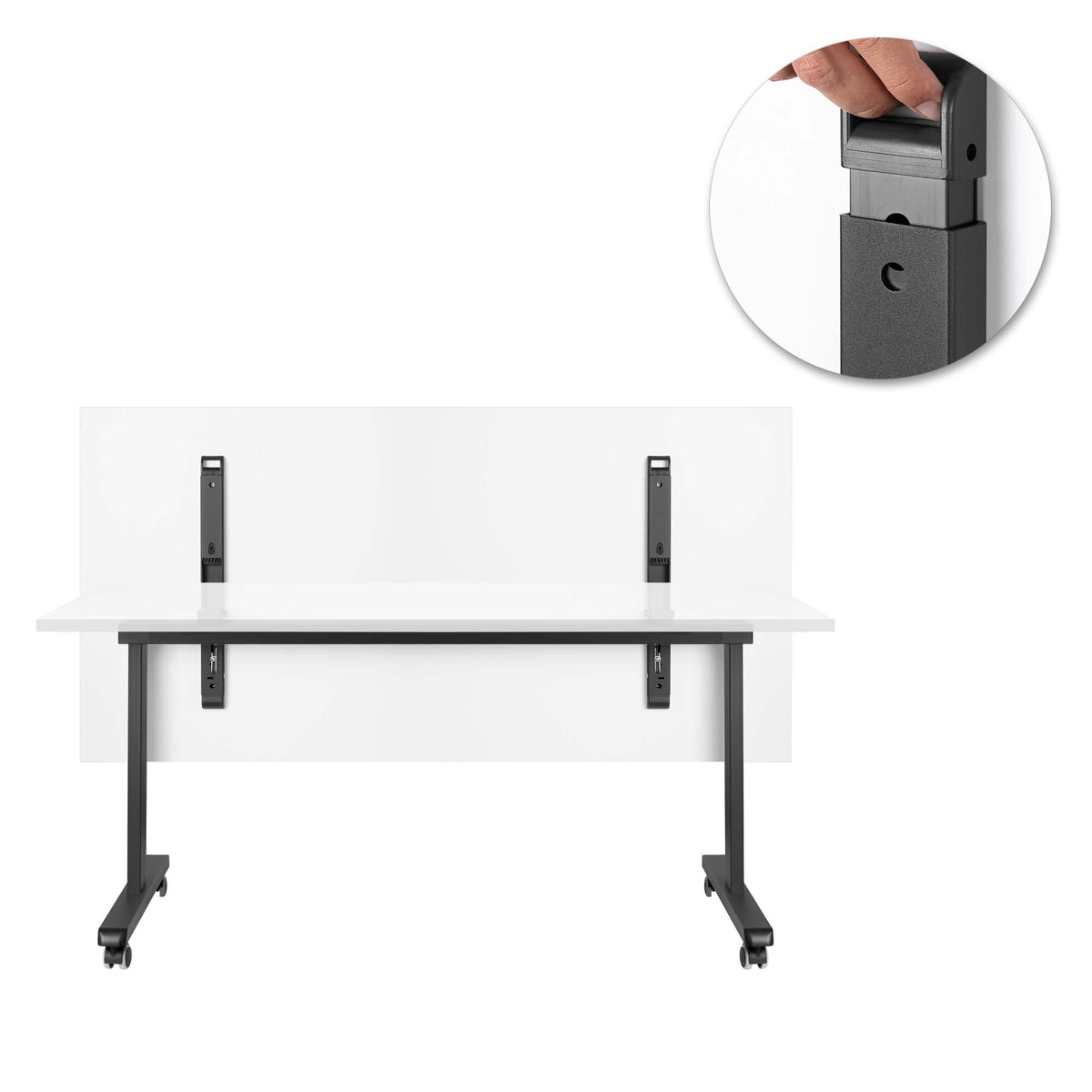 MARA - TILTING Folding table | Rollable, foldable, 1600 x 800 mm, white - 10 Lightbox Main Image