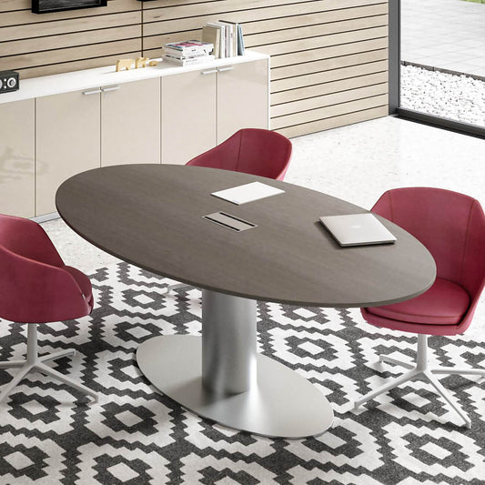 BRALCO Take Off Evo meeting table | Electrified, oval, 2200 x 1240 mm