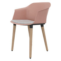 POLYTONE-C visitor and conference chair | Solid wood frame, color antique pink