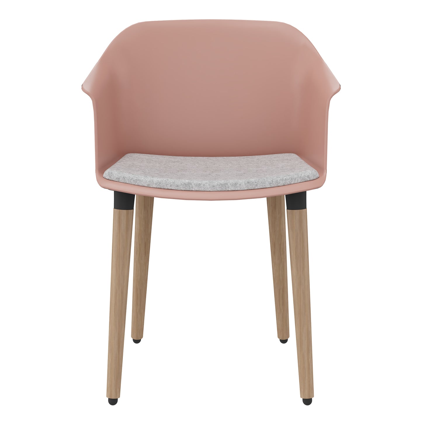 POLYTONE-C visitor and conference chair | Solid wood frame, color antique pink