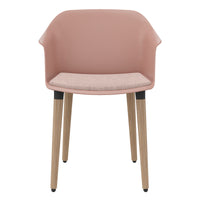 POLYTONE-C visitor and conference chair | Solid wood frame, color antique pink