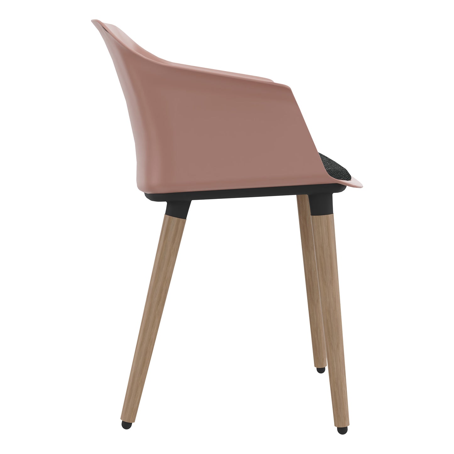 POLYTONE-C visitor and conference chair | Solid wood frame, color antique pink