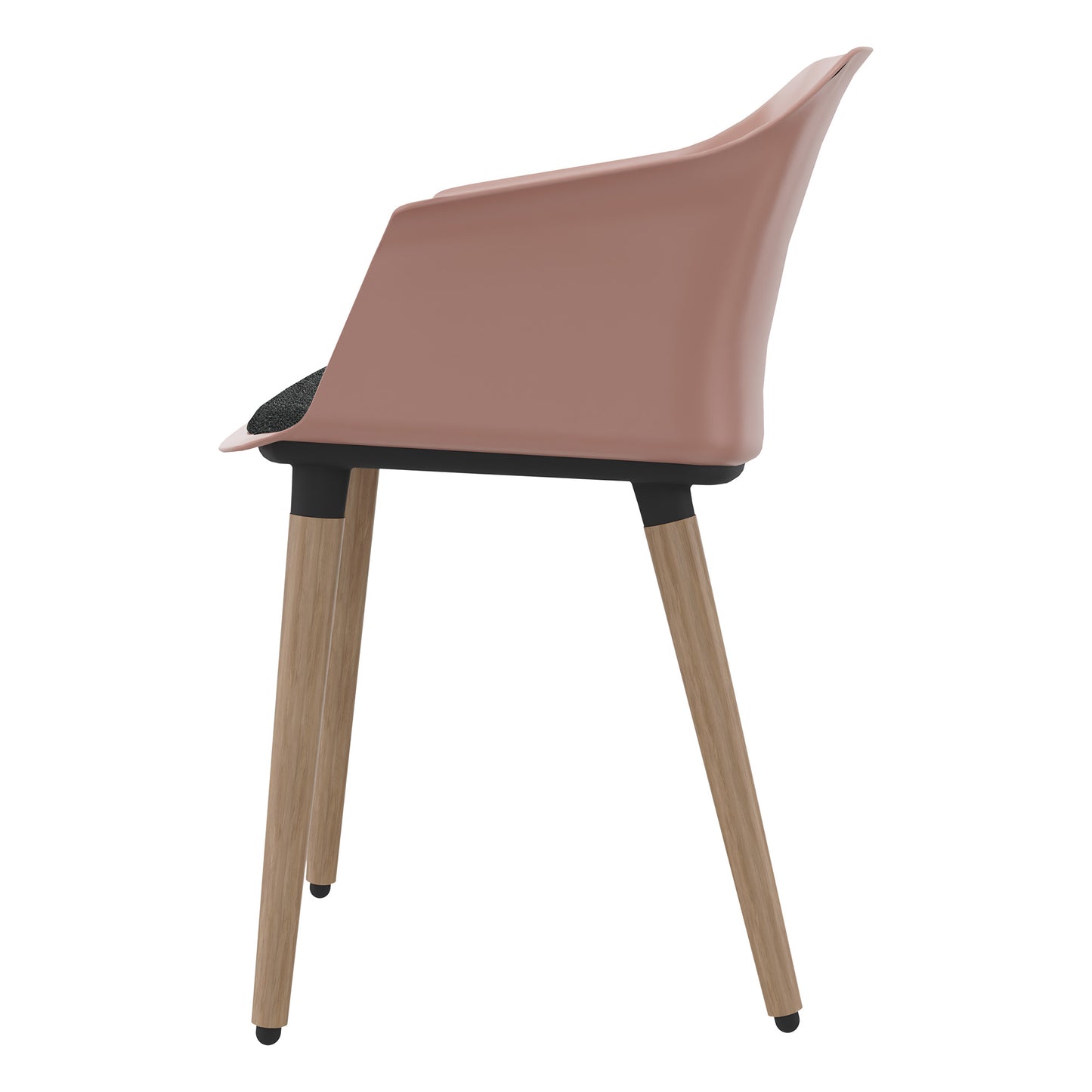 POLYTONE-C visitor and conference chair | Solid wood frame, color antique pink