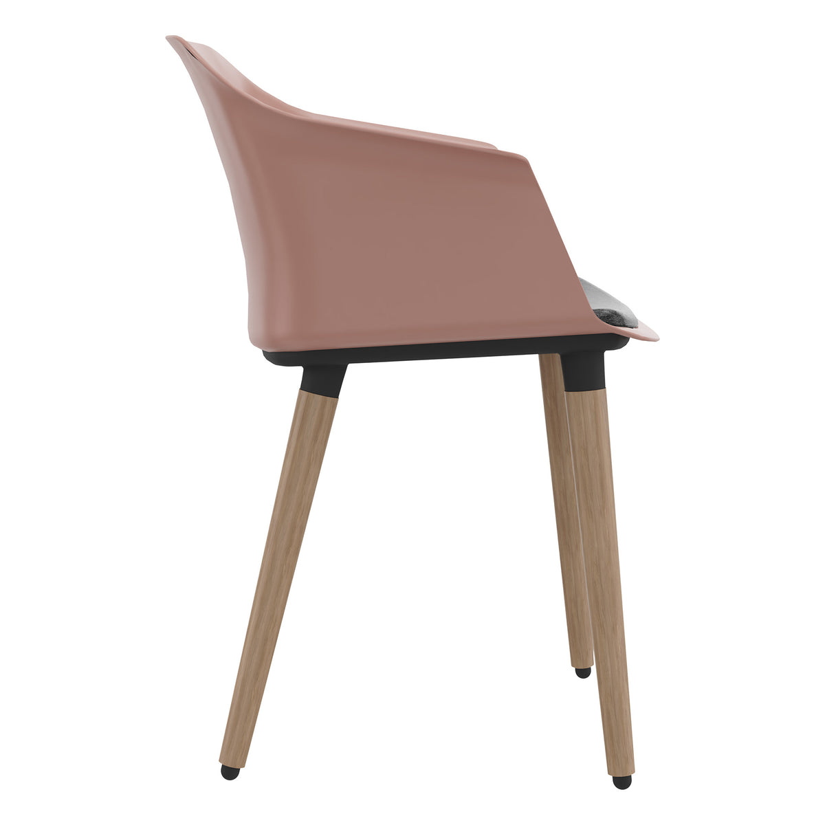 POLYTONE-C Visitor and Conference Chair | Solid Wood Frame, Dusty Pink  - 2 Lightbox Main Image