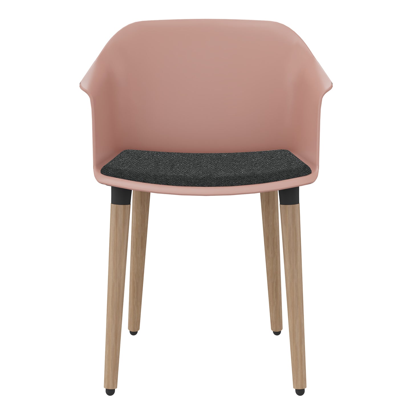 POLYTONE-C visitor and conference chair | Solid wood frame, color antique pink