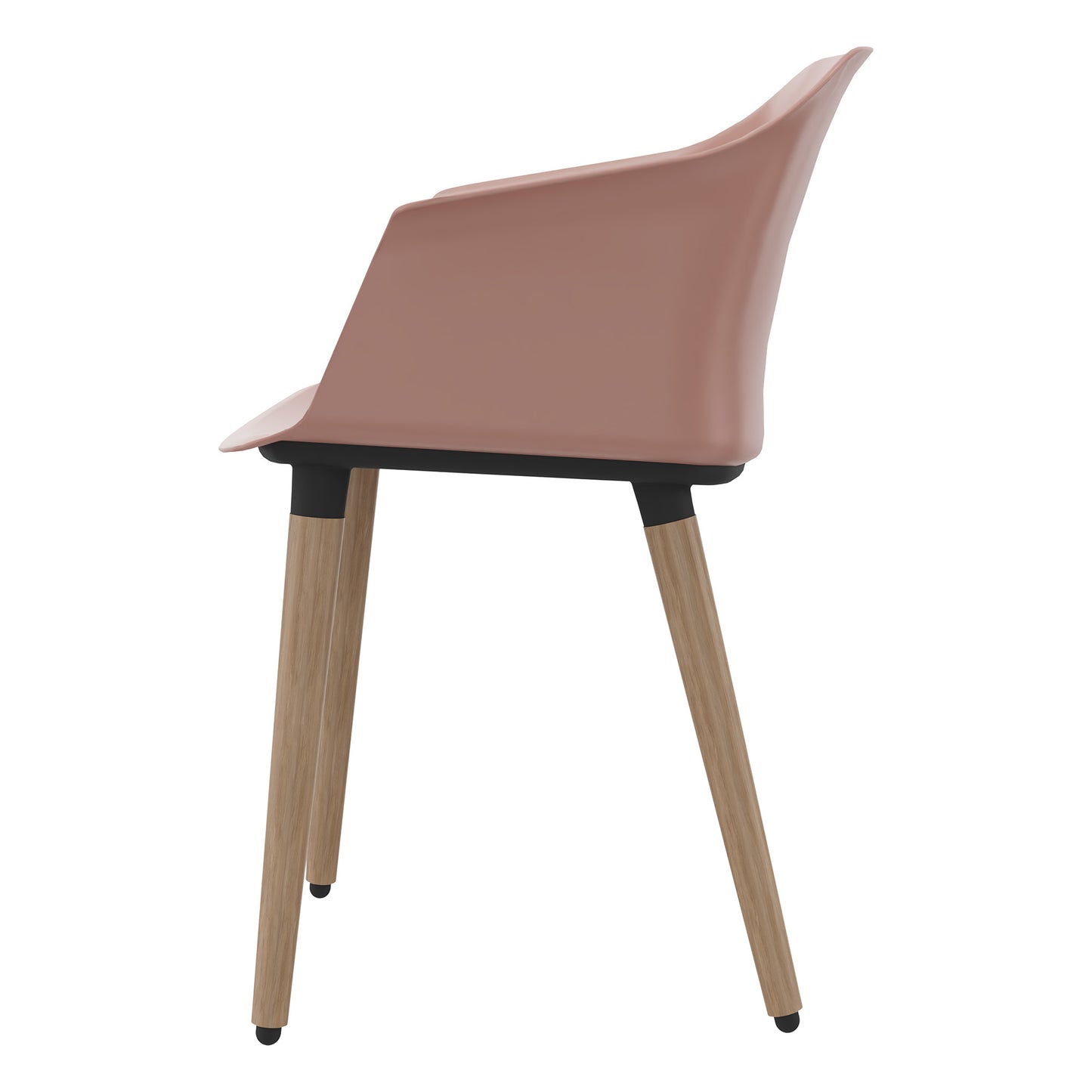 POLYTONE-C visitor and conference chair | Solid wood frame, color antique pink