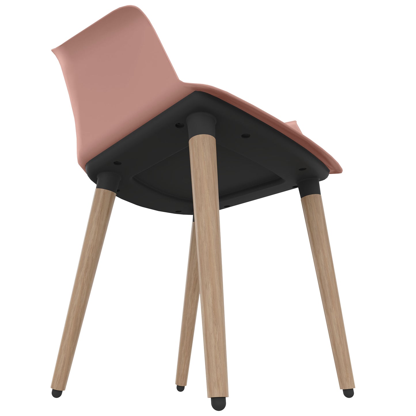 POLYTONE-C visitor and conference chair | Solid wood frame, color antique pink