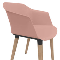 POLYTONE-C visitor and conference chair | Solid wood frame, color antique pink