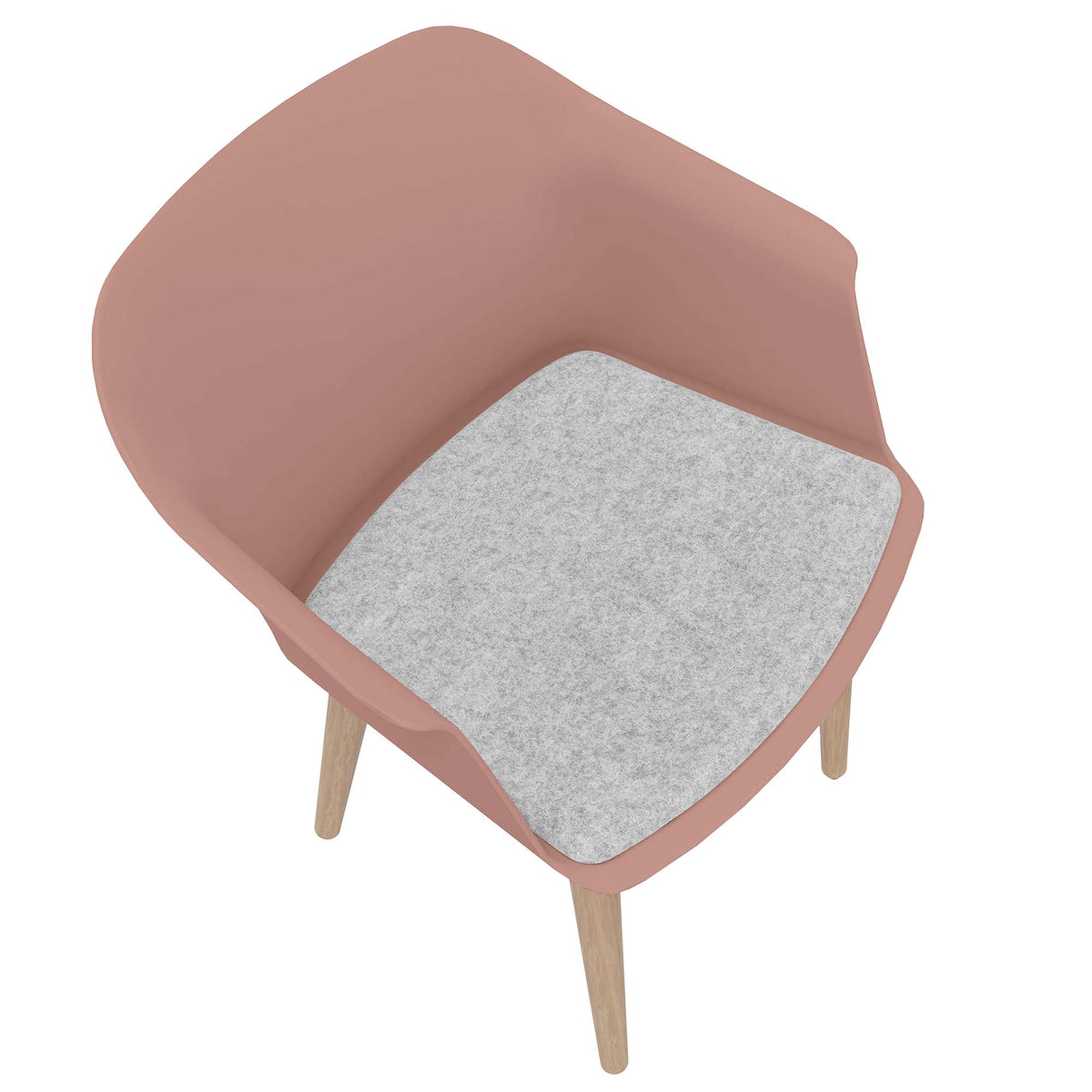 POLYTONE-C Visitor and Conference Chair | Solid Wood Frame, Dusty Pink  - 10 Lightbox Main Image