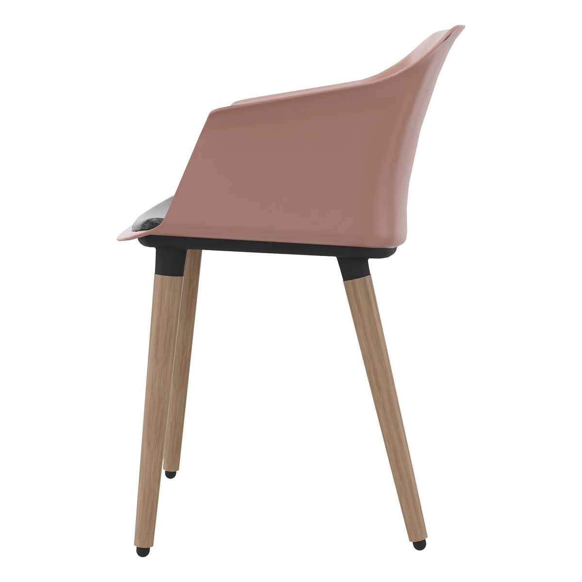 POLYTONE-C Visitor and Conference Chair | Solid Wood Frame, Dusty Pink  - 5 Lightbox Main Image