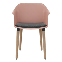 POLYTONE-C visitor and conference chair | Solid wood frame, color antique pink