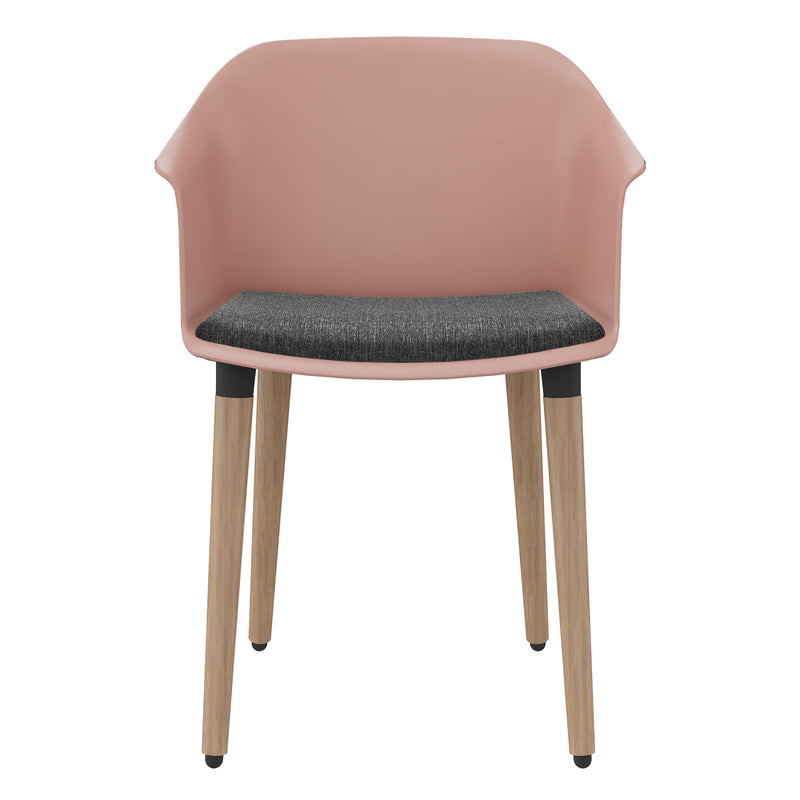 POLYTONE-C Visitor and Conference Chair | Solid Wood Frame, Dusty Pink  - 7 Main Image