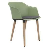 POLYTONE-C chaise visiteur et conférence | Structure en bois massif, coloris vert avocat