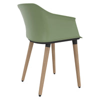 POLYTONE-C chaise visiteur et conférence | Structure en bois massif, coloris vert avocat