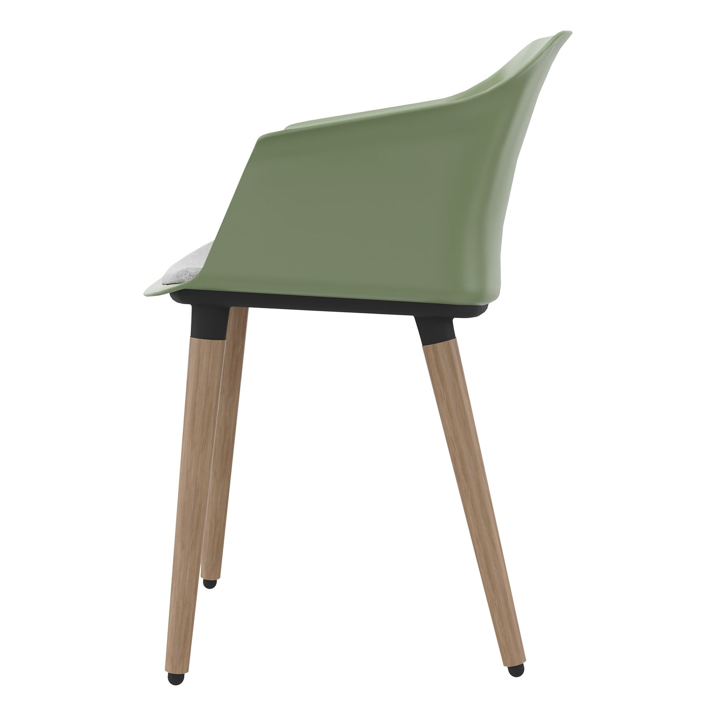 POLYTONE-C chaise visiteur et conférence | Structure en bois massif, coloris vert avocat