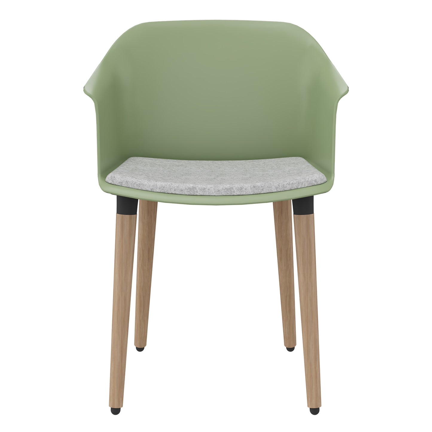 POLYTONE-C chaise visiteur et conférence | Structure en bois massif, coloris vert avocat