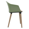 POLYTONE-C Visitor and conference chair | Solid wood frame, avocado green  - 2 Thumbnail Image