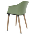 POLYTONE-C Visitor and conference chair | Solid wood frame, avocado green  - 4 Thumbnail Image