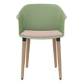 POLYTONE-C Visitor and conference chair | Solid wood frame, avocado green  - 7 Thumbnail Image