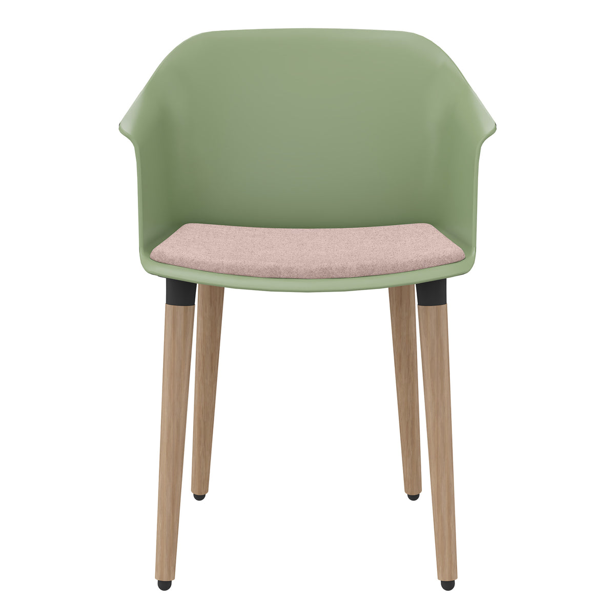 POLYTONE-C Visitor and conference chair | Solid wood frame, avocado green  - 7 Lightbox Main Image