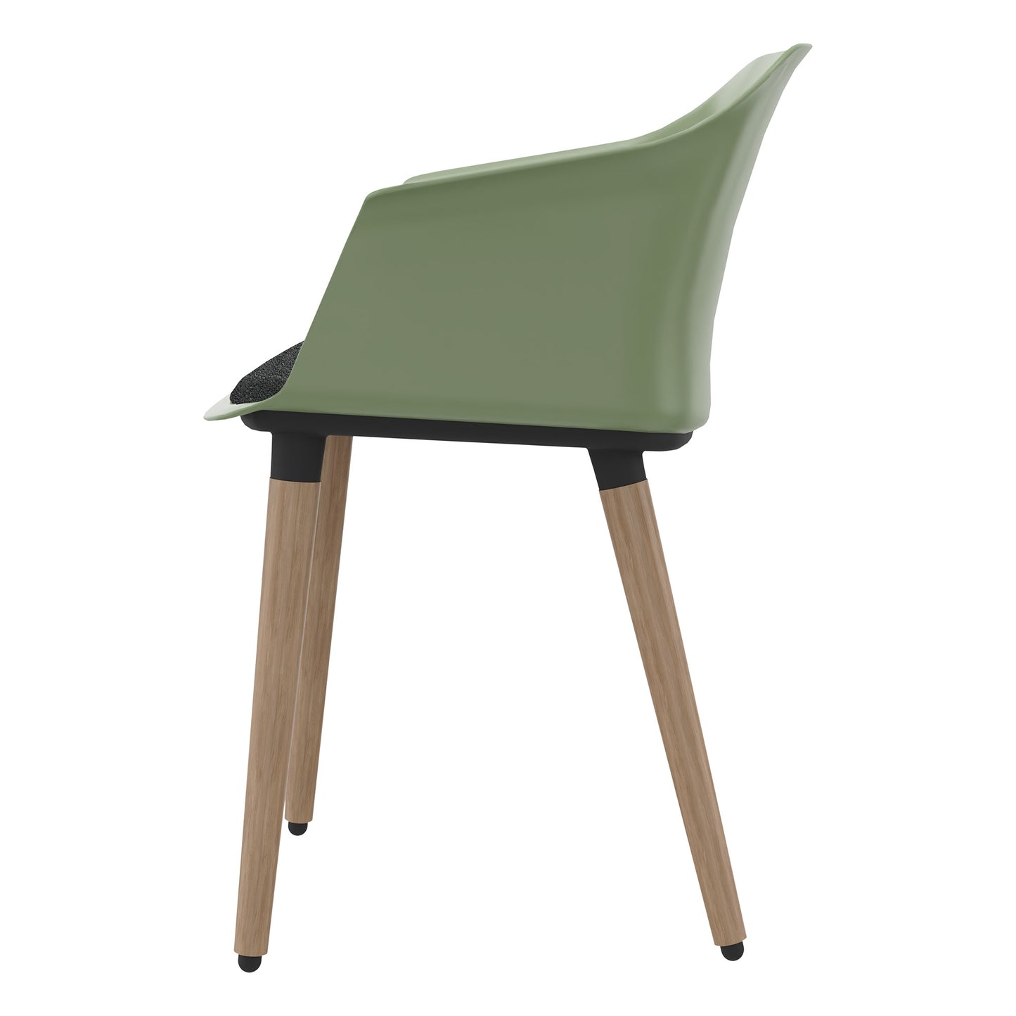 POLYTONE-C chaise visiteur et conférence | Structure en bois massif, coloris vert avocat