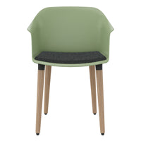 POLYTONE-C chaise visiteur et conférence | Structure en bois massif, coloris vert avocat