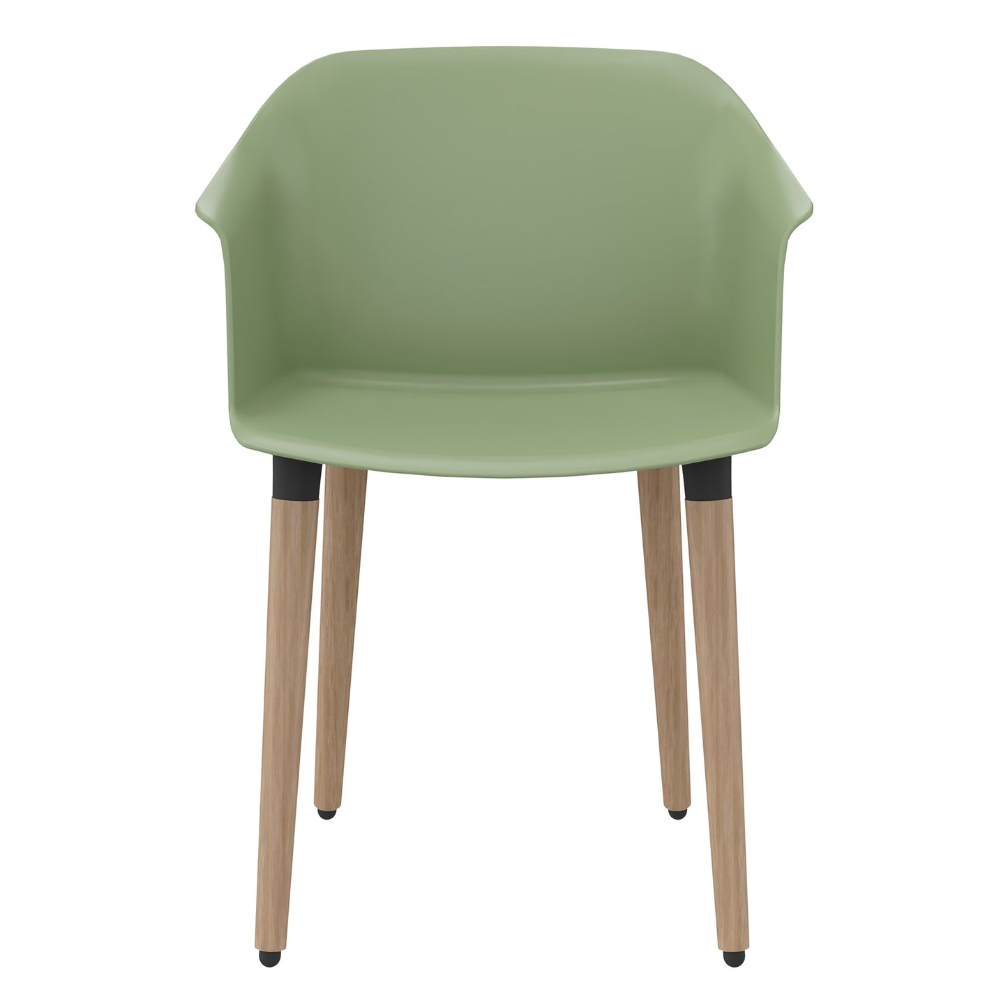 POLYTONE-C chaise visiteur et conférence | Structure en bois massif, coloris vert avocat