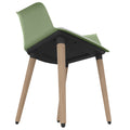 POLYTONE-C Visitor and conference chair | Solid wood frame, avocado green  - 8 Thumbnail Image