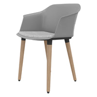 POLYTONE-C chaise visiteur et conférence | Structure en bois massif, couleur gris