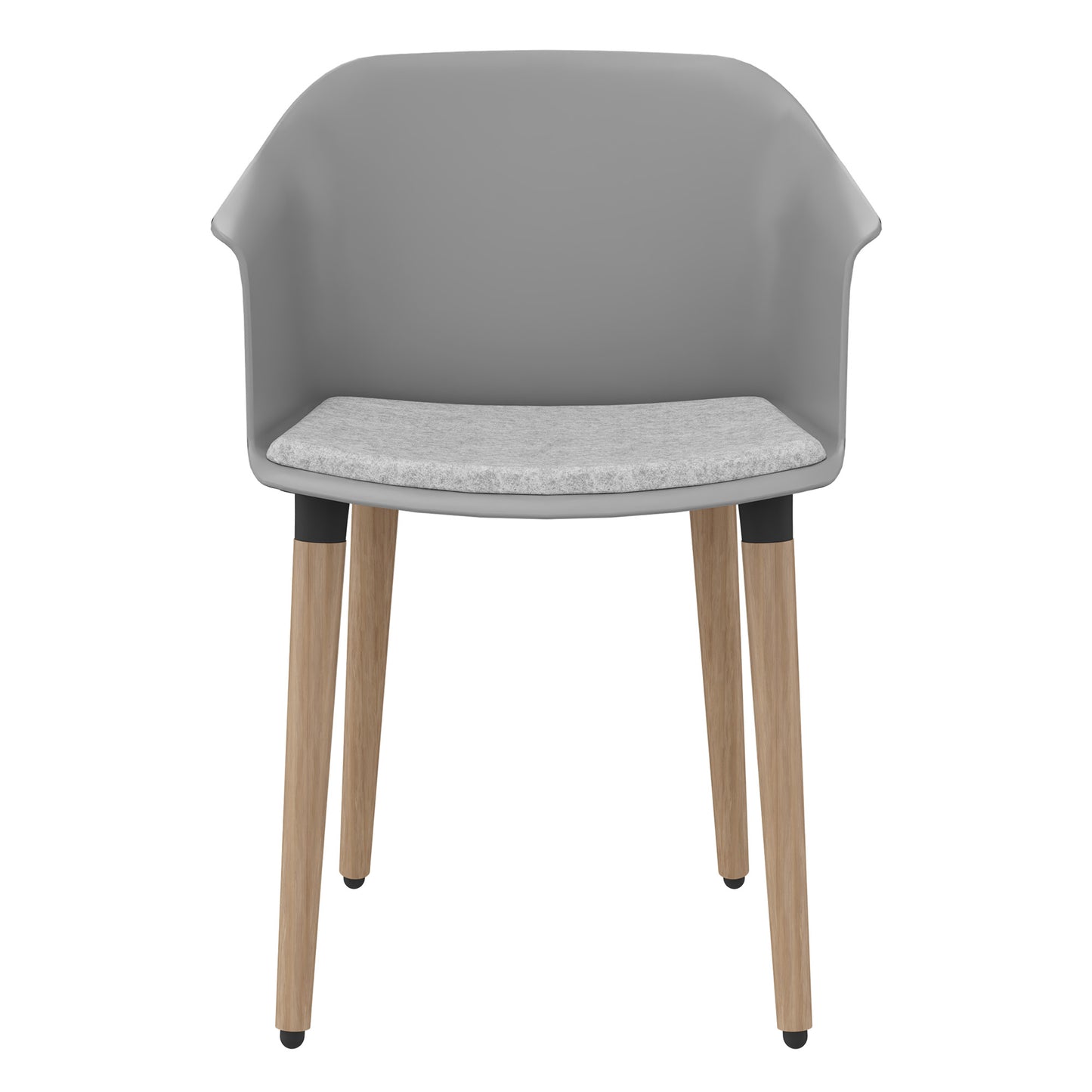 POLYTONE-C chaise visiteur et conférence | Structure en bois massif, couleur gris