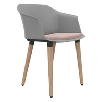 POLYTONE-C chaise visiteur et conférence | Structure en bois massif, couleur gris