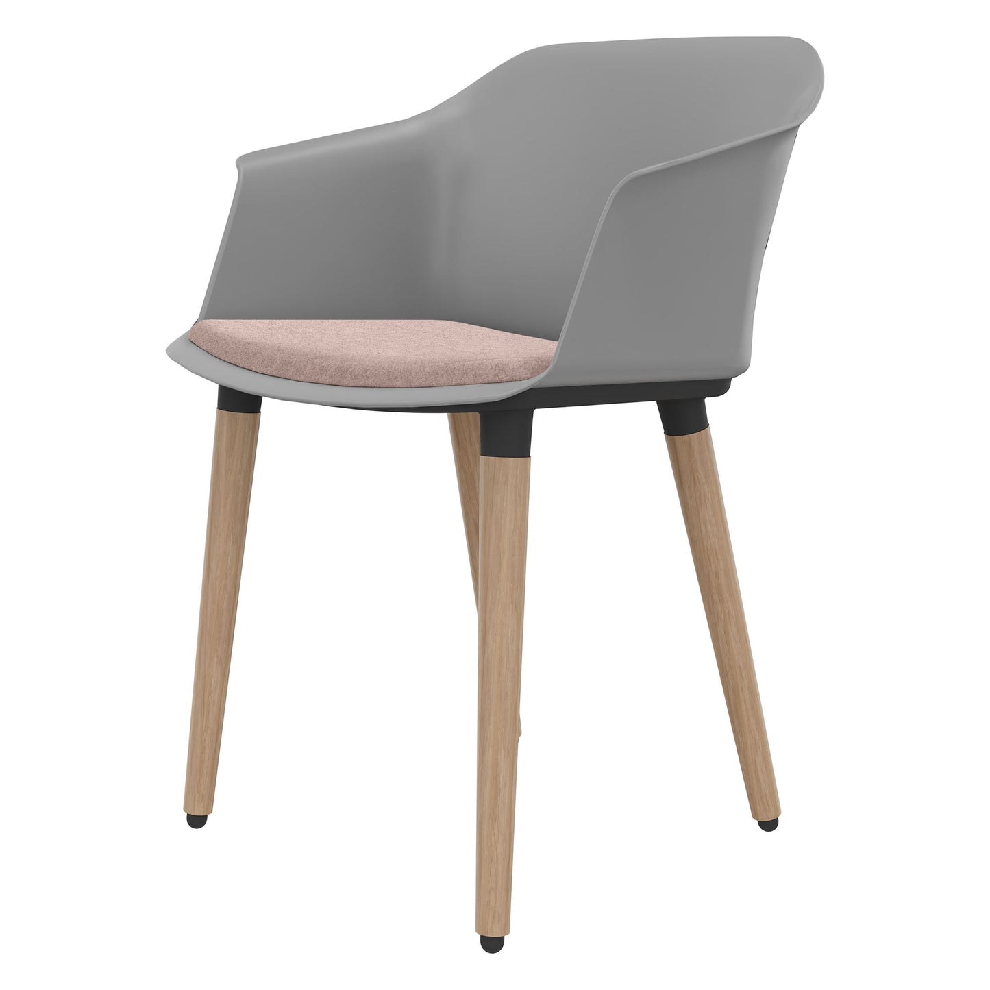 POLYTONE-C chaise visiteur et conférence | Structure en bois massif, couleur gris