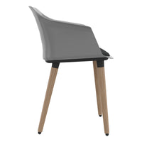 POLYTONE-C chaise visiteur et conférence | Structure en bois massif, couleur gris