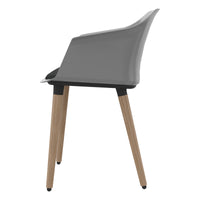 POLYTONE-C chaise visiteur et conférence | Structure en bois massif, couleur gris