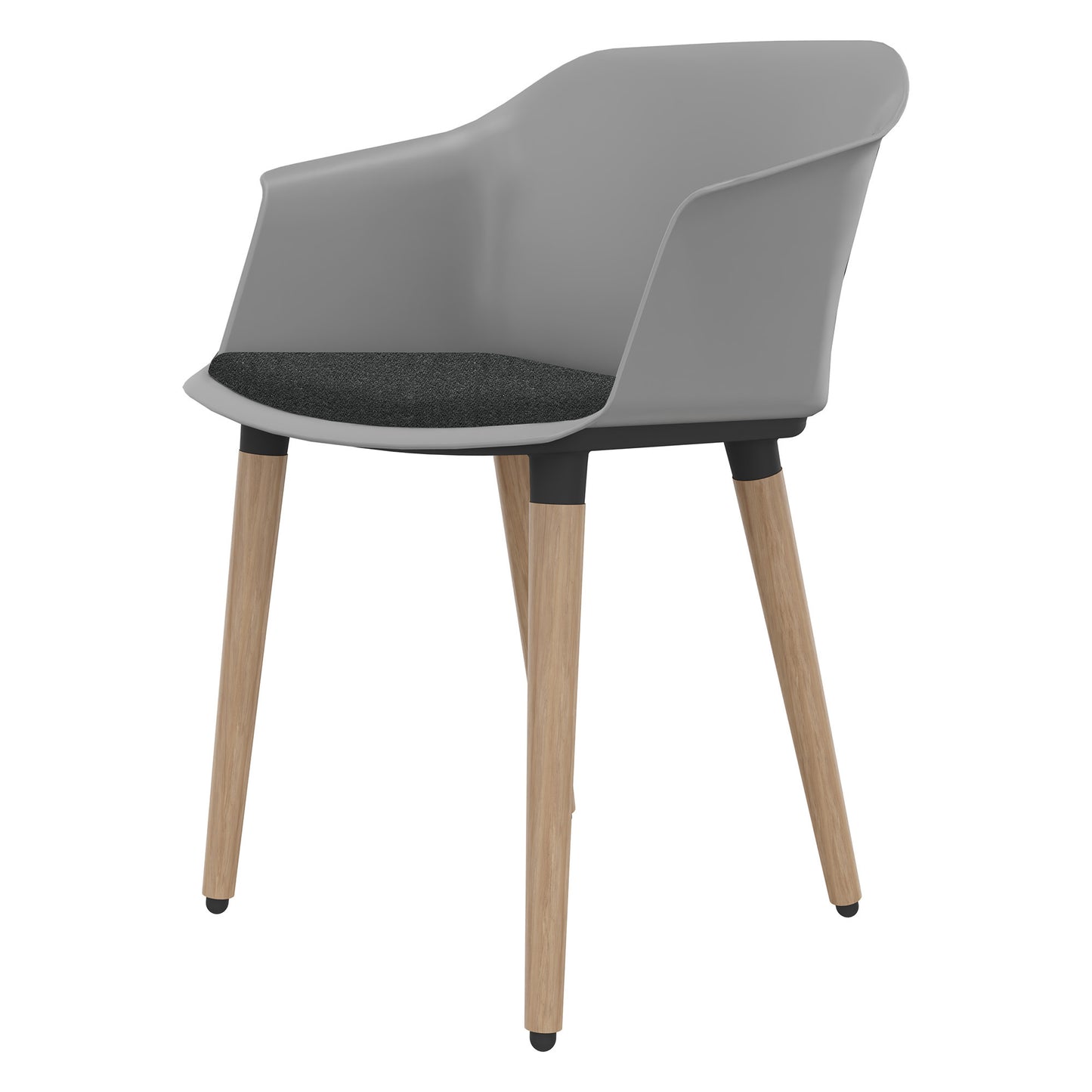 POLYTONE-C chaise visiteur et conférence | Structure en bois massif, couleur gris