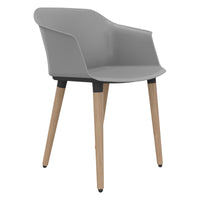 POLYTONE-C chaise visiteur et conférence | Structure en bois massif, couleur gris