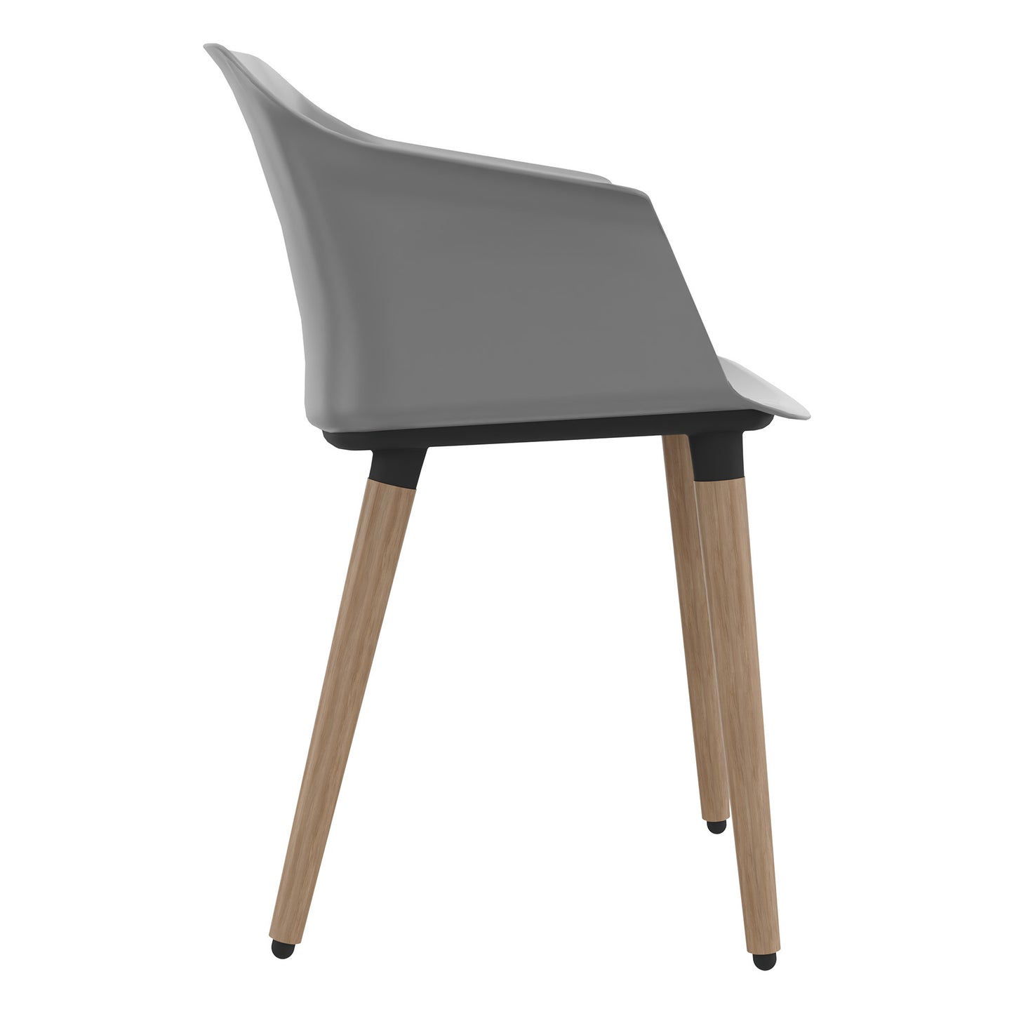 POLYTONE-C chaise visiteur et conférence | Structure en bois massif, couleur gris