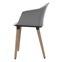 POLYTONE-C chaise visiteur et conférence | Structure en bois massif, couleur gris