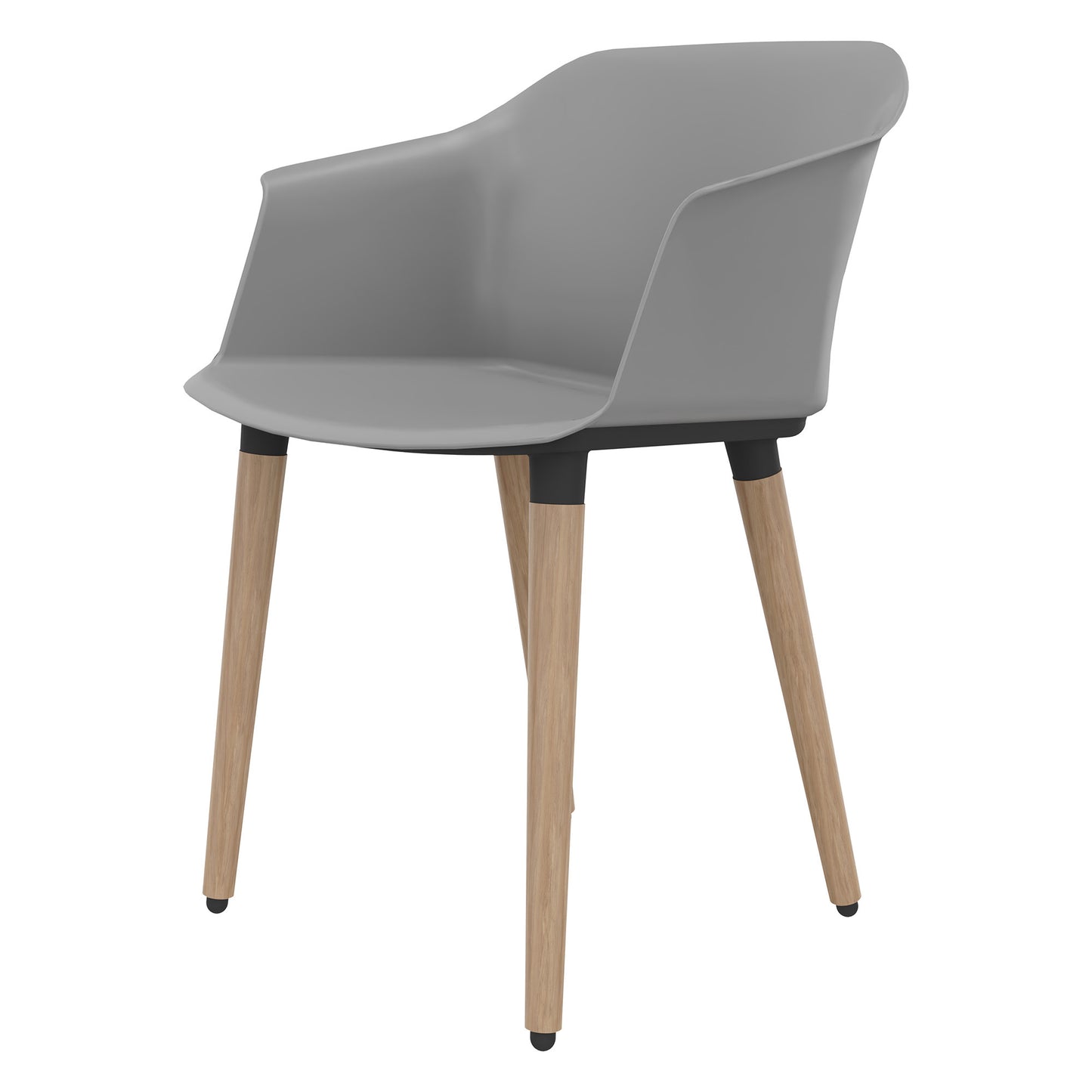 POLYTONE-C chaise visiteur et conférence | Structure en bois massif, couleur gris